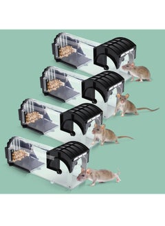 4-Pack Mouse Traps, Mouse Traps for Indoors and Outdoors, Quick, Effective and Highly Sensitive Reusable Rodent Catchers