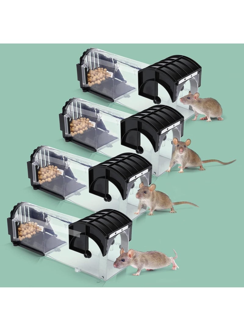 Gerenic - 4-Pack Mouse Traps, Mouse Traps for Indoors and Outdoors, Quick, Effective and Highly Sensitive Reusable Rodent Catchers - Image 1