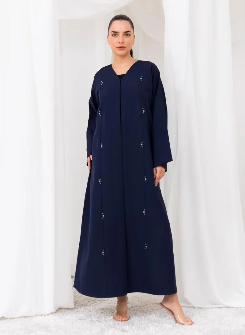 نيكياس عباية نيكاس كريب كحلي مطرزة