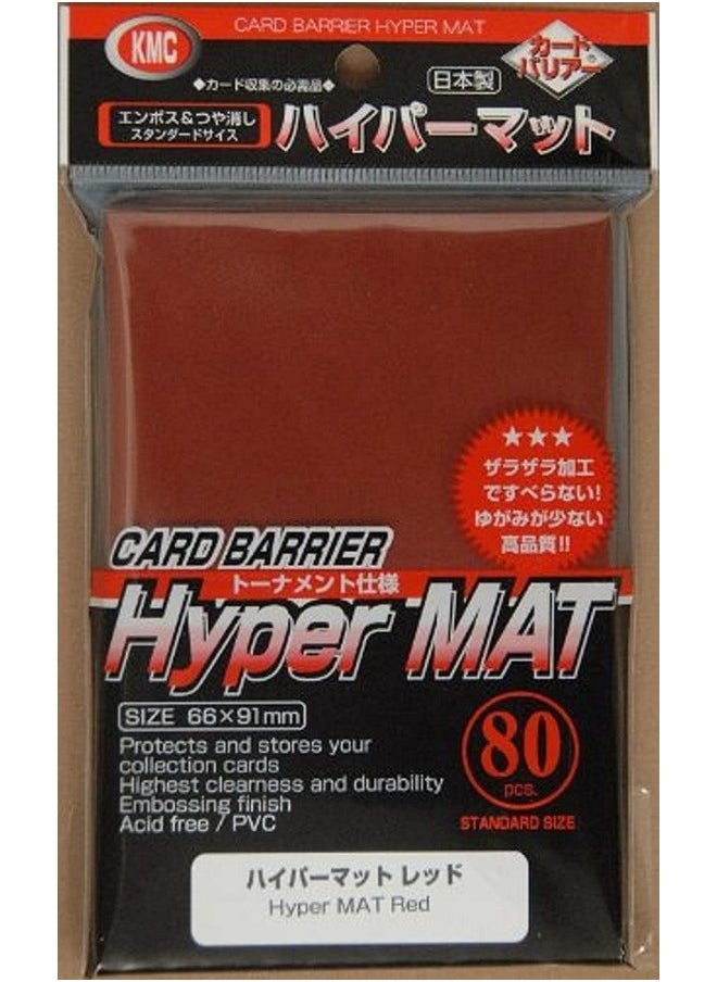 KMC KMC Hyper Matte Sleeves (80-Pack), Red  - Image 1
