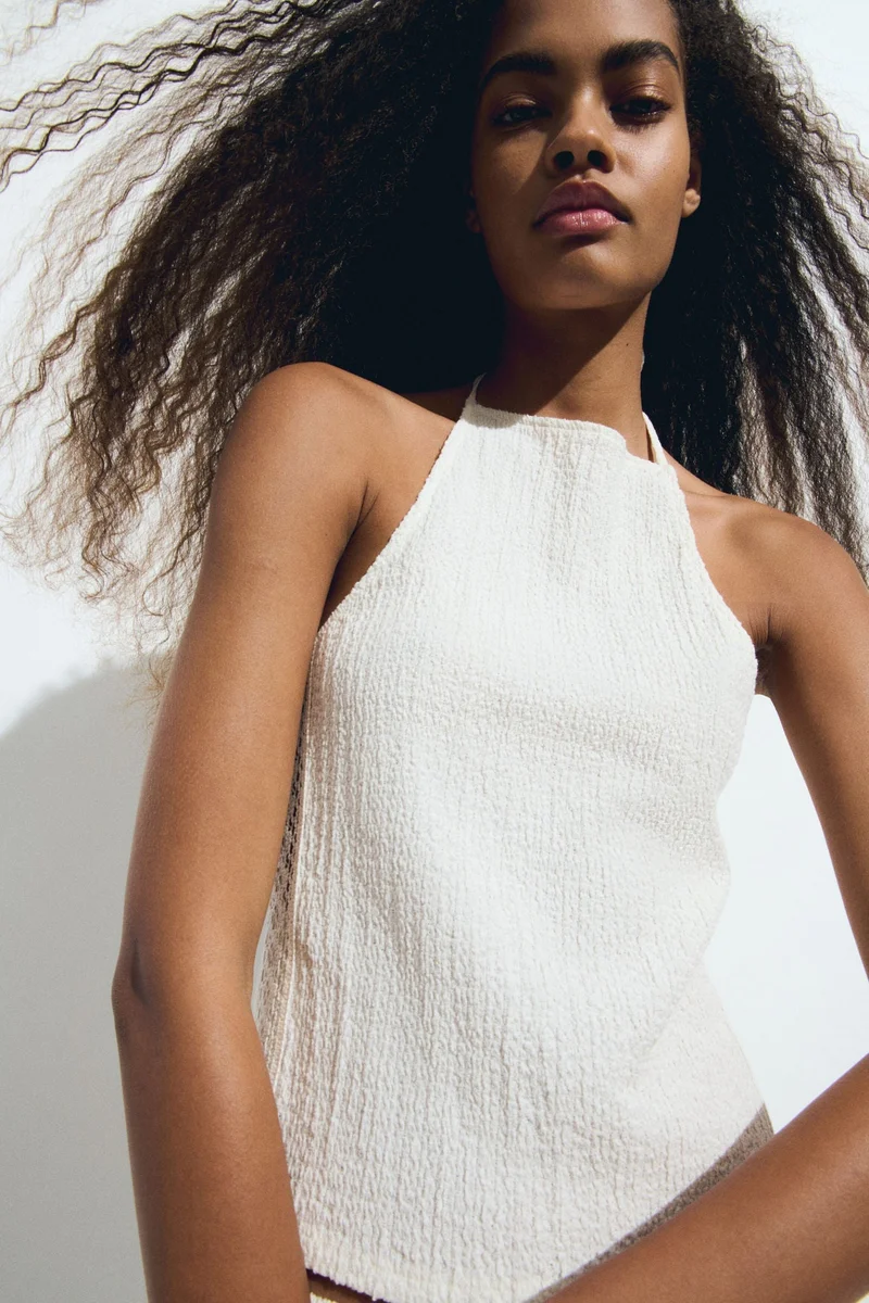 H&M Textured halterneck top