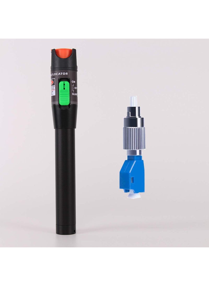 GESD Visual Fault Locator 30KM, VFL Fiber Optic Tester Kit Include Single Mode 9/125um FC Male to LC Female Adapter, Fiber Light Pen for Fiber Network Cable Test  - Image 1