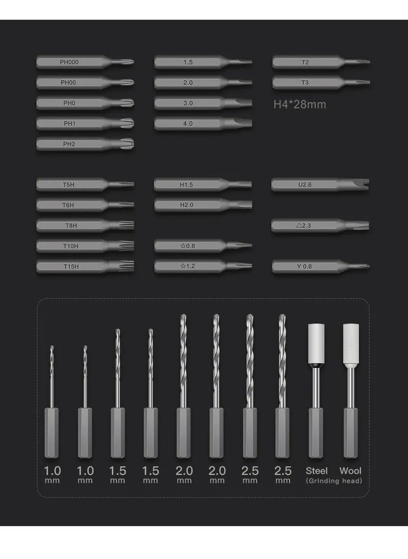 King'sdun - 36-in-1 Electric Screwdriver Kit – Kingsdun Professional Handheld Cordless Screwdriver with 130RPM, 0.35N·m Torque, 2-Speed Adjustment, S2 Steel Bits & 350mAh Battery for Phone, Computer, Electronics Repair - Image 1