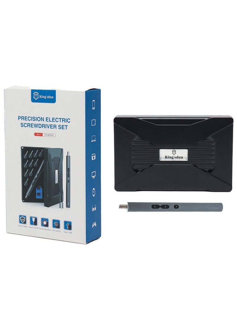 King'sdun - 36-in-1 Electric Screwdriver Kit – Kingsdun Professional Handheld Cordless Screwdriver with 130RPM, 0.35N·m Torque, 2-Speed Adjustment, S2 Steel Bits & 350mAh Battery for Phone, Computer, Electronics Repair - Image 1
