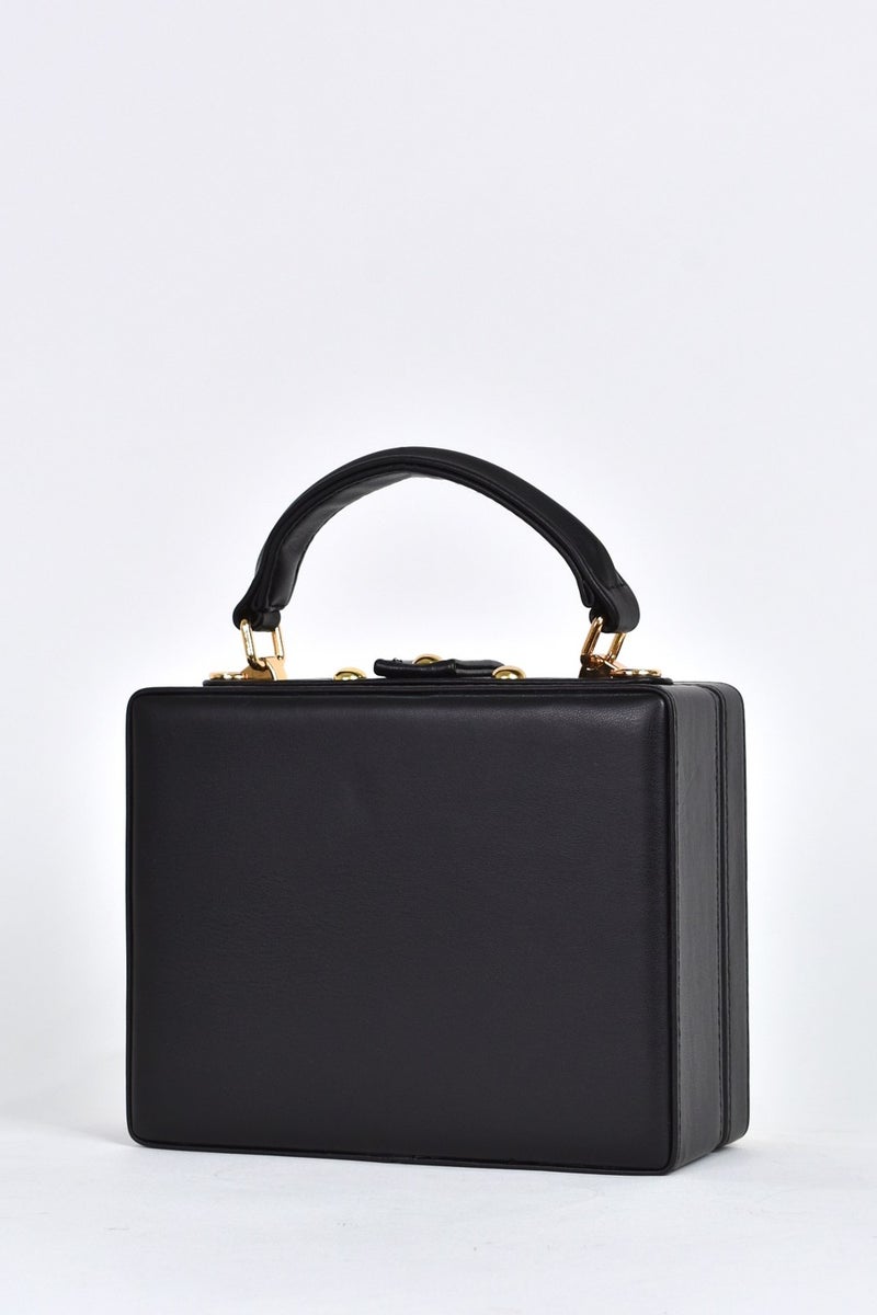 Elatae Women's Shoulder Strap Floral Stone Evening Dress Daily Hand Bag Black 17613  - Image 3