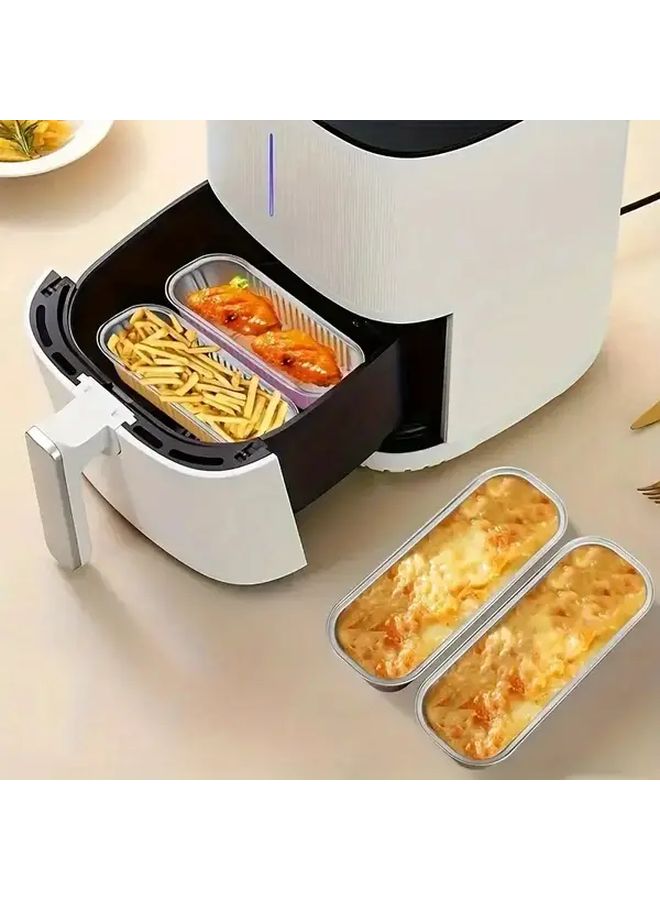 100pcs 50 Lids 50 Boxes Disposable Aluminum Foil Bread Pans 6 8oz Rectangular Baking Cups - Image 5