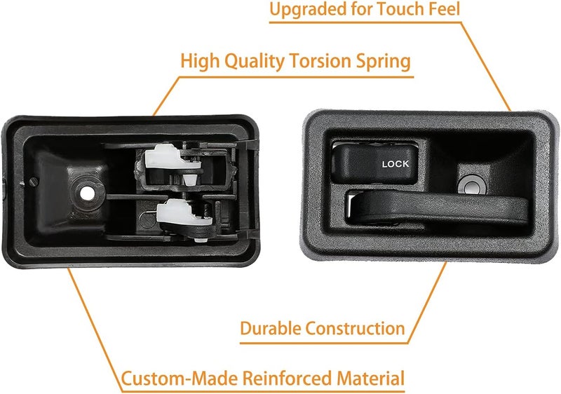 Gledewen Interior Door Handle Set, Compatible with Jeep Wrangler 1987-1996 YJ, 1997 1998 1999 2000 2001 2002 2003 2004 2005 2006 TJ, Inside Front Left Driver & Right Passenger Side | 79540, 79541 Inner Handle - Image 5