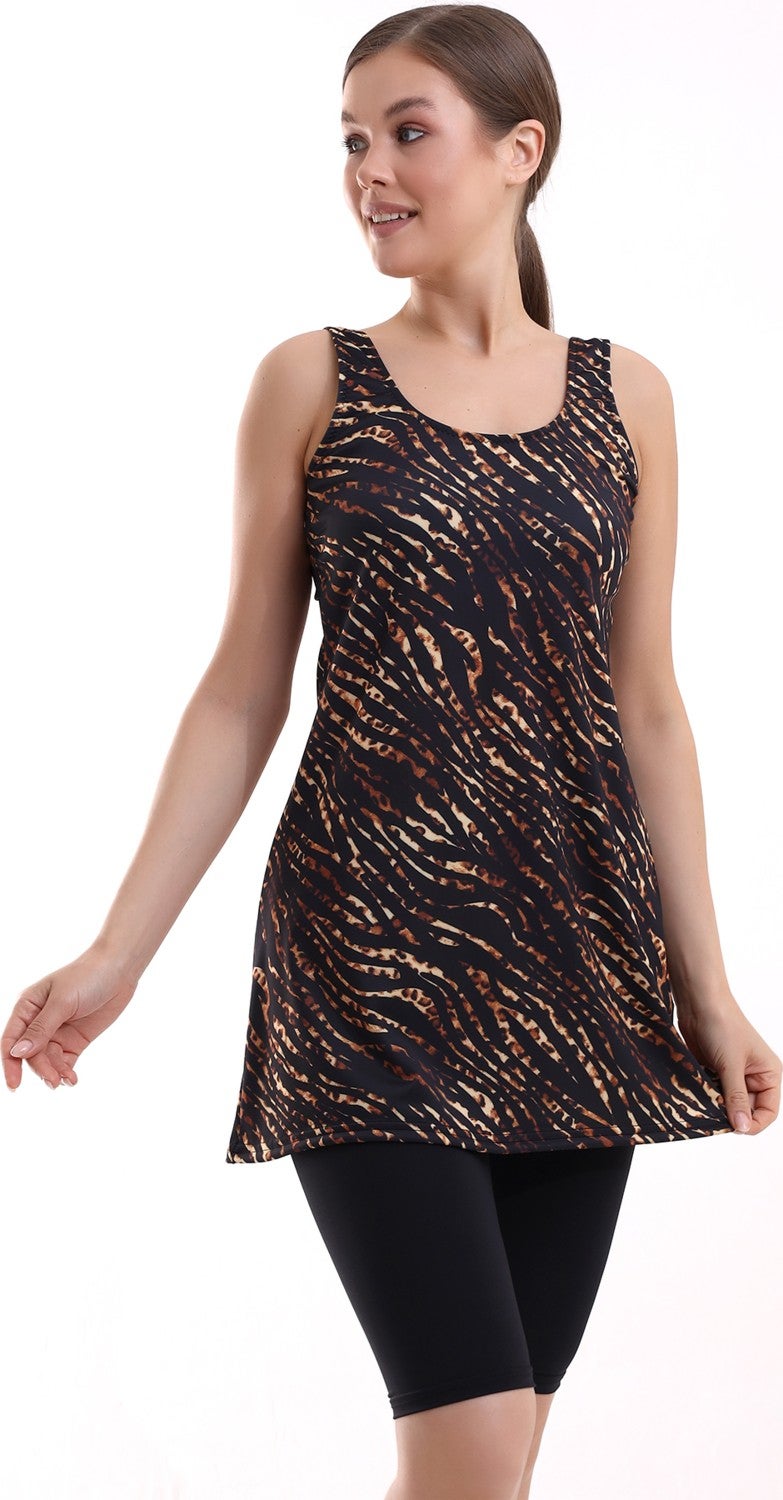 Aykum , Lycra Tights Two Piece, Dressed Swimsuit - Image 2