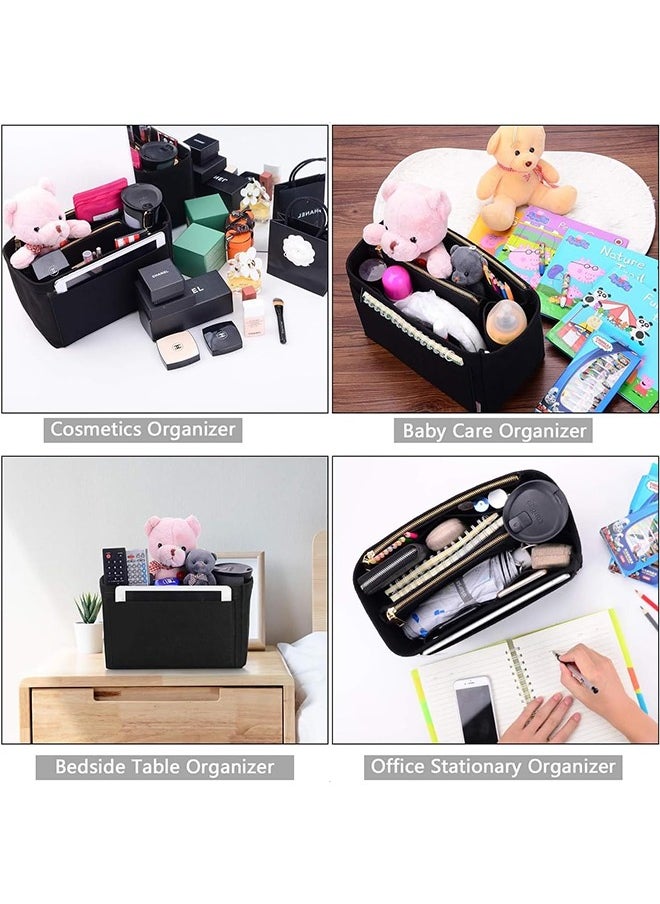 Yoawllty - Handbag Organizers,Women Felt Bag Organizer Insert,Multi-Pocket Bag in Bag for Womens Handbag Travel Tote Hobo Bag Storage Purse Liner Divider for Any Brand Tote (Dark grey) - Image 1