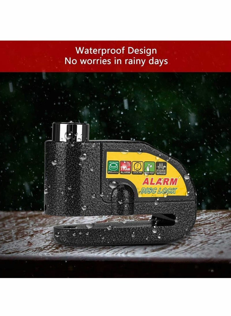 Motocycle Alarm Lock, Disc Brake Lock Anti Theft Motorcycle Wheel Padlock Reminder Cable for Motorcycles Bicycles Scooter Honda Yamaha Harley Alarmed Motorbike - Image 3