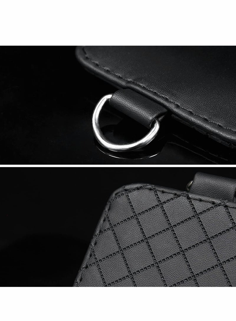 Excefore Car Air Vent Storage Bag Organizer Pocket Sunglass Holder Bling Mount Phone Coin Key Card Case with Hook, Black - Image 5