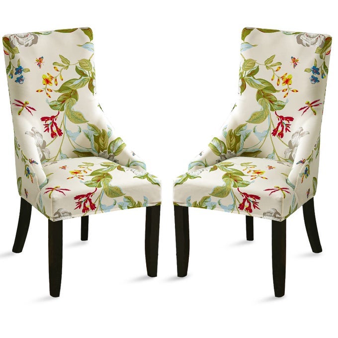STRETCH WINGBACK SIDE CHAIR SLIPCOVERACCENT CHAIR COVER SLIPCOVER WITH ARMWASHABLE UPHOLSTERED ARM DINING CHAIR WITH NAILED TRIM PROTECTOR FOR DINING LIVING ROOMBEIGEOLIVE GREEN2