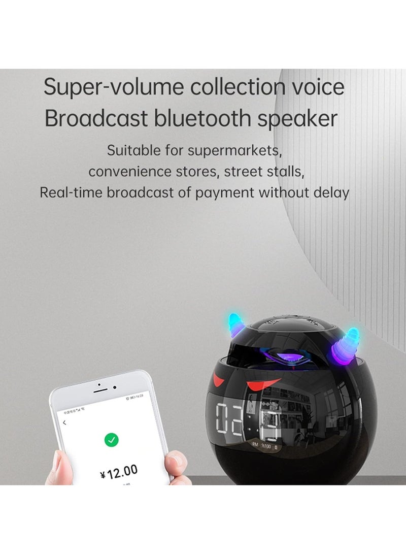 Wireless Bluetooth Speaker with LED Flash Light Portable Outdoor Bedside Kids Room Alarm Clock Subwoofer Music Tf Player with Microphone Hands Free Calling - Image 4