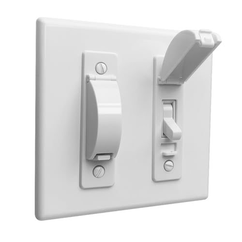 ILIVABLE Wall Switch Guard, ILIVABLE Childproof Light Switch Plate Covers Protects Your Lights or Circuits from being Accidentally Turned On or Off by Children and Adults (White, 1 Pack) - Image 2