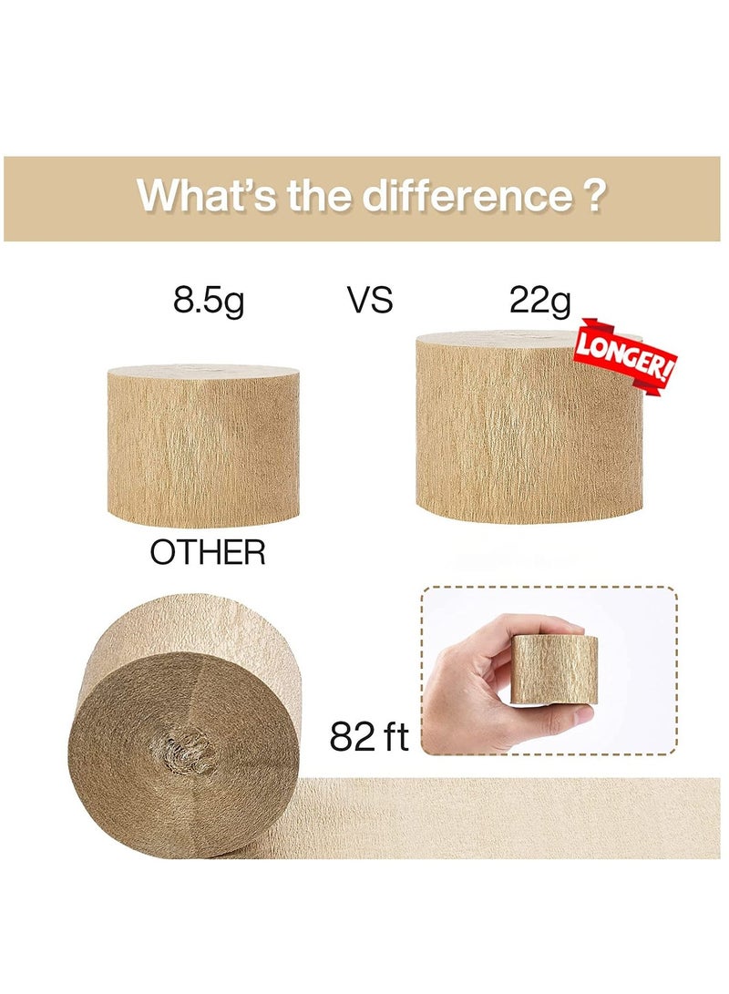 Excefore Crepe Paper Streamers, Gold Silver and Black Streamers Party Decorations, for Birthday Wedding(1.8 Inch x 82 Ft/Roll 6 Rolls) - Image 5