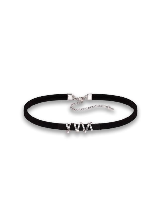 Korean Necklace Women's Choker Short Clavicle Chain Women's Neck Neck Strap Spiral Same Style Black Collar