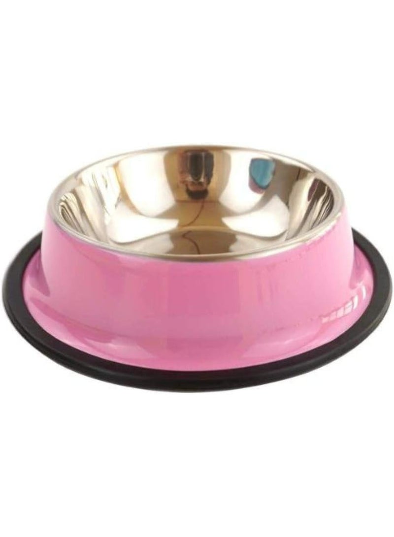 Stainless Steel Pet Bowl with Non-Slip Base, Colorful Design, 18cm - Image 2