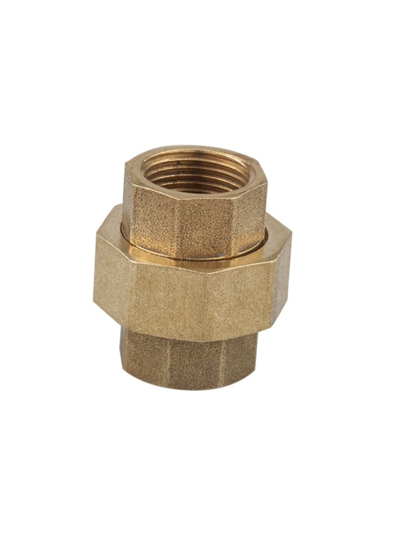 GA brass female union 1/2  inch,Professional Brass Plumbing Fittings, 58-3 BSPT Thread Standard, High-Copper Content, for Water Heaters and Heating Systems - Image 1