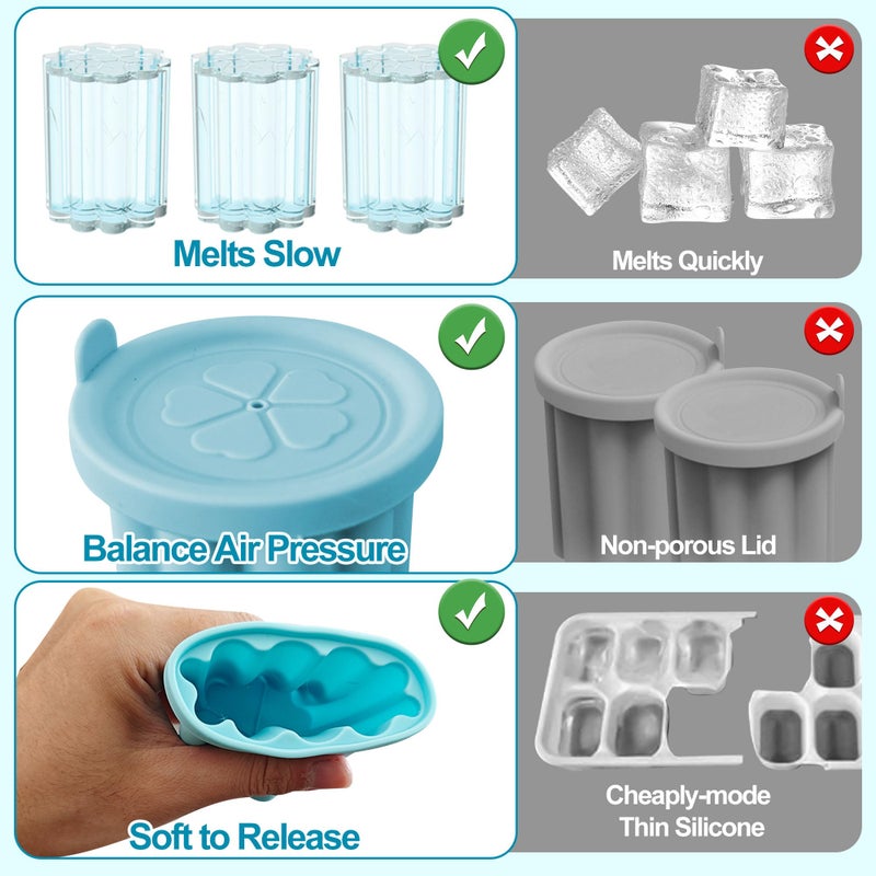 Ehzyaz Ice Cube Tray for Owala FreeSip, 3PCS Silicone Ice Cube Molds, Easy Fill and Release Ice Maker for Chilling Cocktails Whiskey Drinks Juice Coffee, for Owala Water Bottle 24/32/40oz Accessories - Image 4