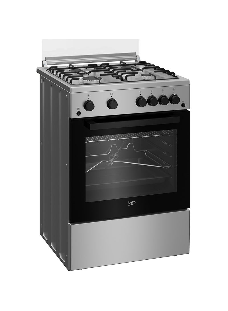 Beko 60x60cm Freestanding Gas Cooker, 4 Burner, Highly  Efficient, Full Safety with Enamel Pan Support 4 FSGT62111DSL Silver - Image 2