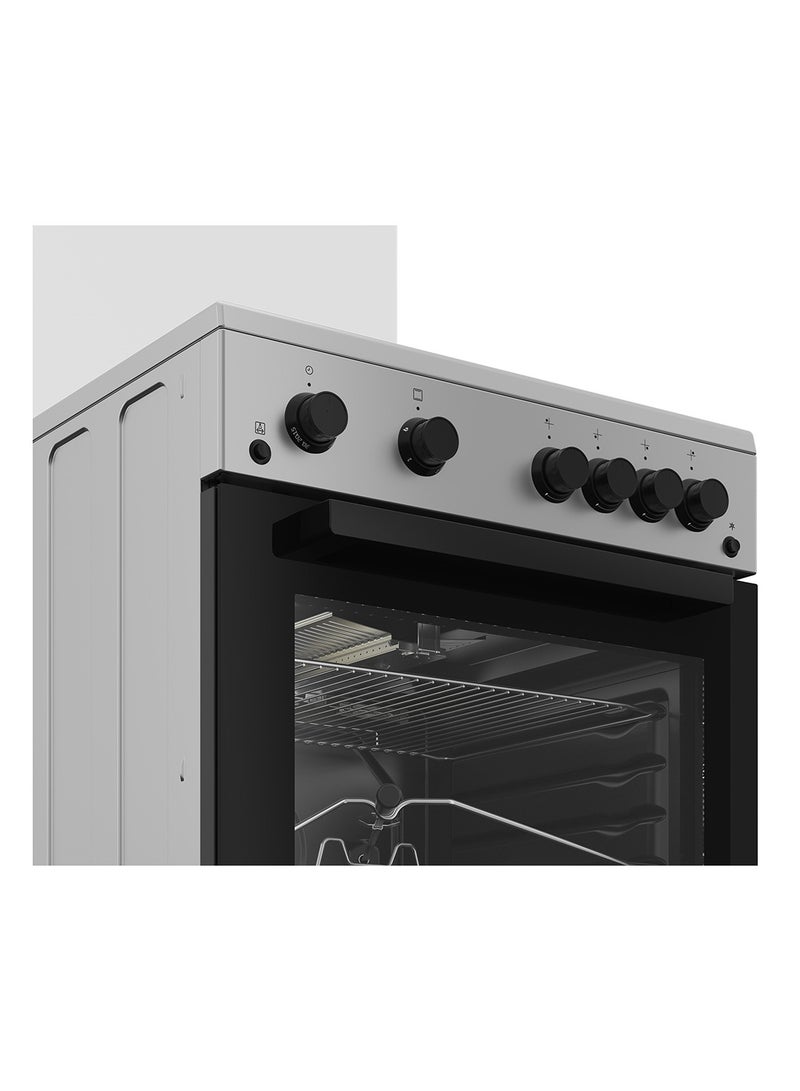Beko 60x60cm Freestanding Gas Cooker, 4 Burner, Highly  Efficient, Full Safety with Enamel Pan Support 4 FSGT62111DSL Silver - Image 3