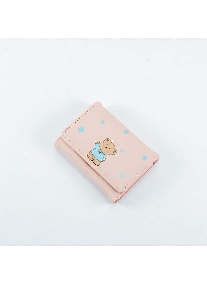Generic Leather Flip Wallet & Card Holder with Multiple  Pockets Pink  - Image 1