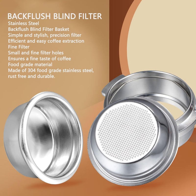 FTVOGUE Backflush Insert Basket, Espresso Machine Metal Backflush Blind Filter, 304 Stainless Steel Portafilter Cleaning Disc Coffee Machine Accessories for Home Office (58mm) - Image 3