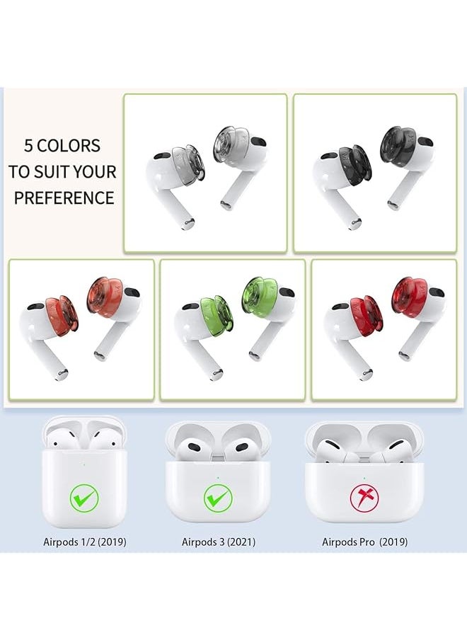erorex - Compatible With Airpods 2 Airpods 3 Earbuds Cover Airpods Silicone Ear Tips Accessories Compatible With Airpods 3Rd Generation And Airpods 2 And Airpods1 5 Pairs - Image 1