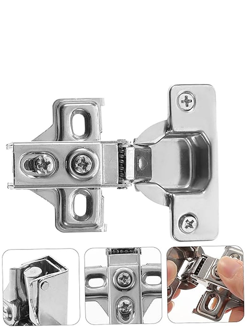 2pcs Jib Hinge Hidden Hinges Cabinet Accessory Pro Press Stainless Steel Rack Shelving Kitchen Cabinet Accessories Kitchen Cabinet Door Hinges Hidden Door Hinge Cupboard Hinge Iron - Image 2