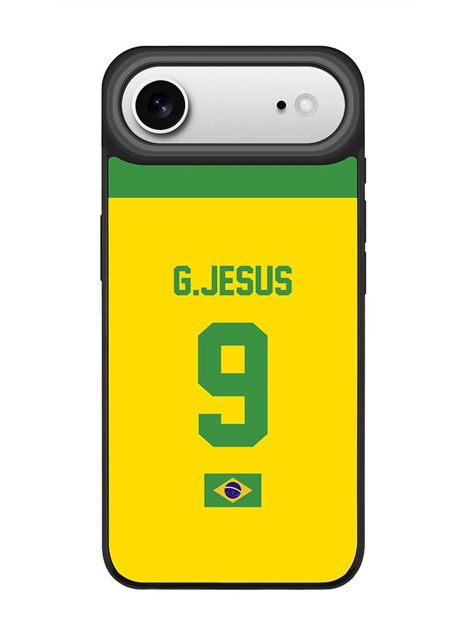 Stylizedd iPhone Air Case, [Compatible with MagSafe] Slim Magnetic cover Phone Case iPhone Air -Football - Brazil,  G.Jesus - Image 1