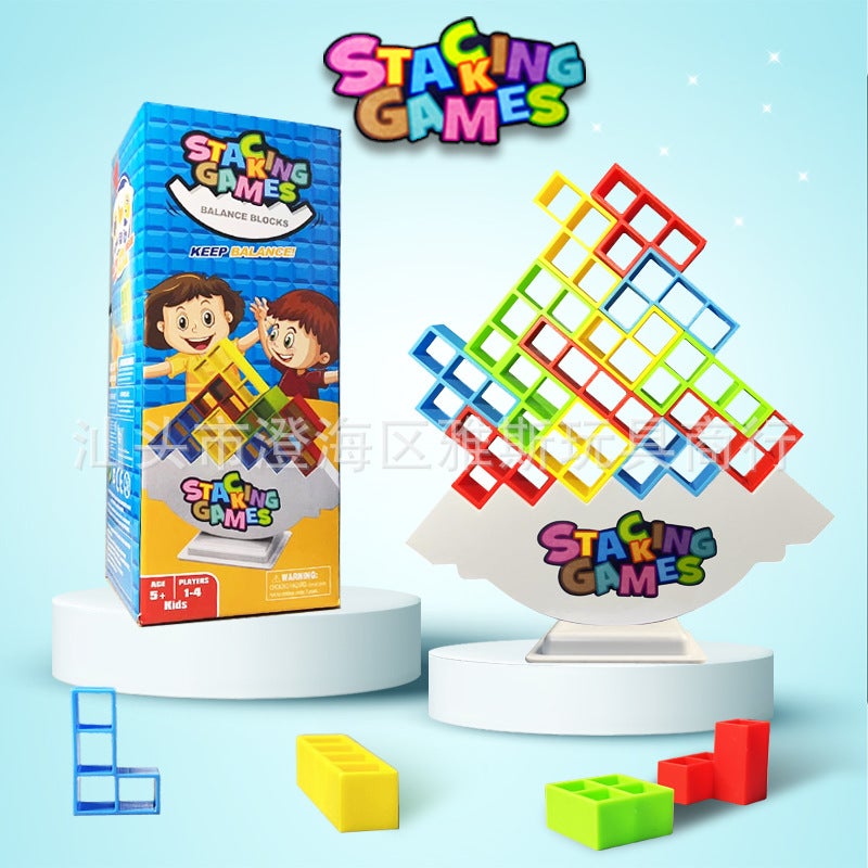 Tetris Building Blocks Kidsren'S Jenga Balance Assembly Jenga Educational Toy Swing Tabletop Game - Image 2