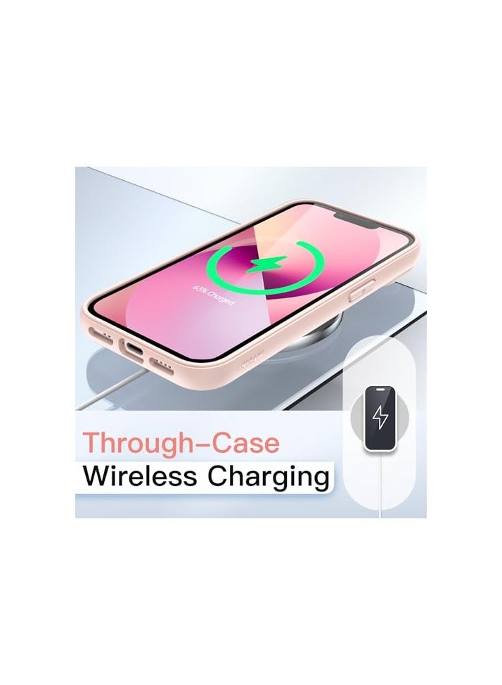 JETech Case for iPhone 13 6.1-Inch, Shockproof Phone Bumper Cover, Solid Color Matte TPU Frame, Anti-Scratch Clear Back (Pink) - Image 3