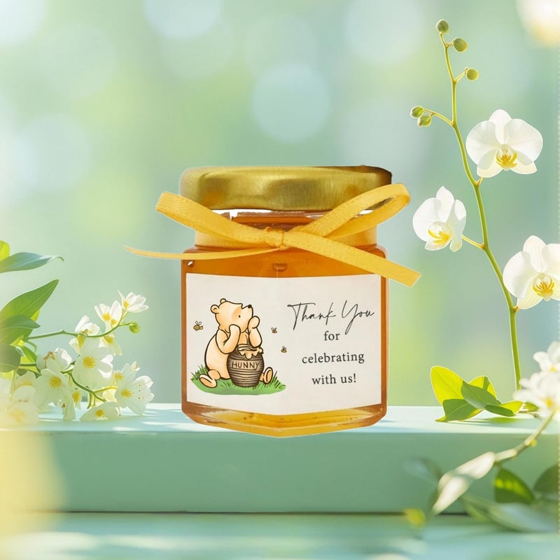 Unbala 80PCS Classic Winnie Honey Jar Stickers for Baby Shower Sweet Thank You Stickers Food Labels Bee and Pooh Birthday Party Decoration Supplies - Image 3