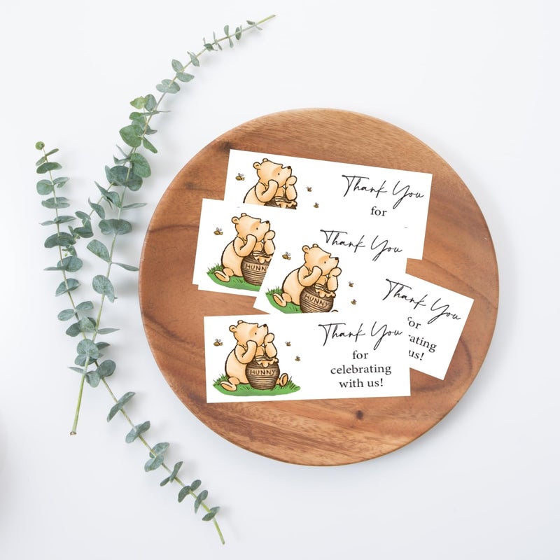 Unbala 80PCS Classic Winnie Honey Jar Stickers for Baby Shower Sweet Thank You Stickers Food Labels Bee and Pooh Birthday Party Decoration Supplies - Image 2