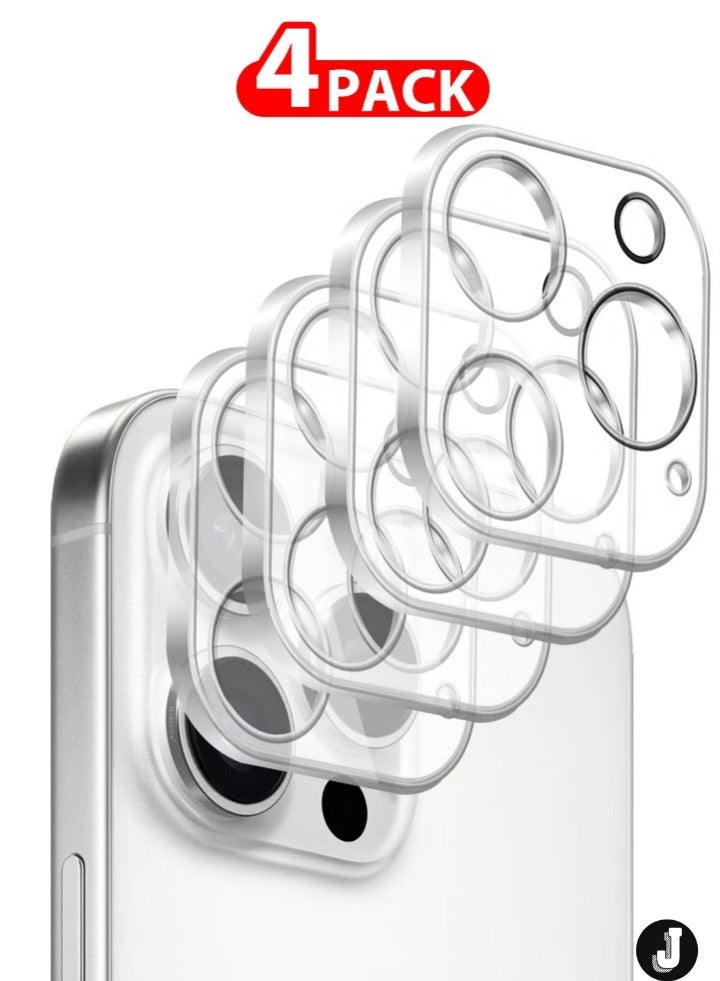 JAJEEK "New 4-Pack iPhone 16 Pro Camera Lens Protector – Ultra HD Tempered Glass, 9H Hardness, Anti-Scratch, Case-Friendly, Easy Installation Clear Lens Cover" - Image 1