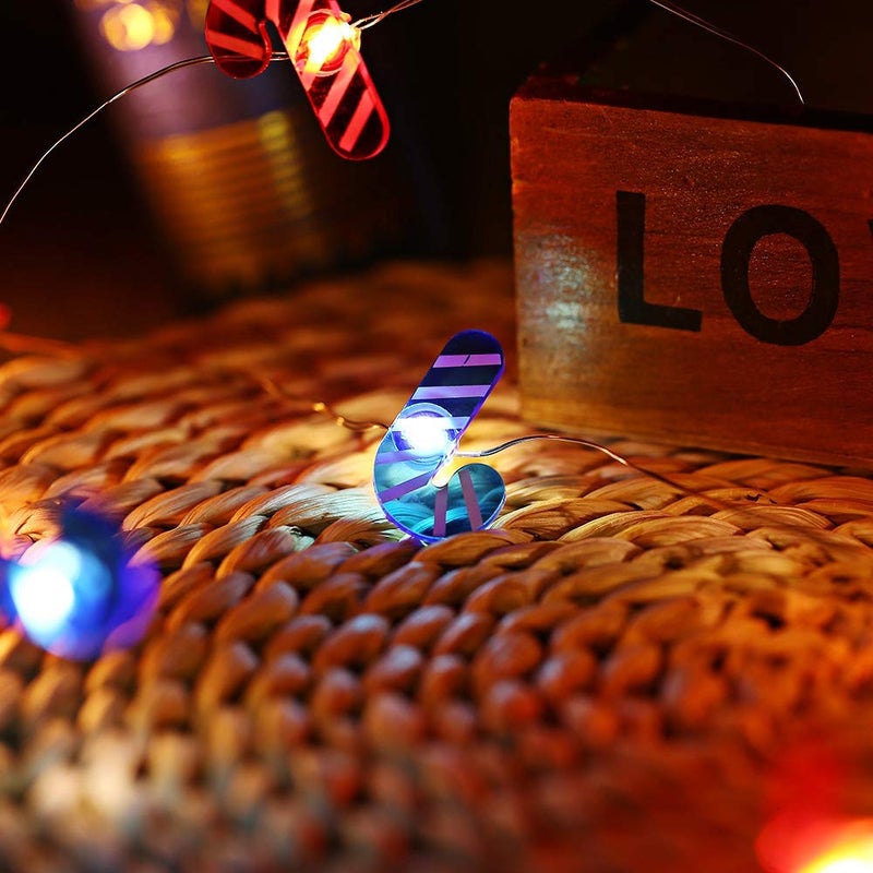 Verilux 2M 20 LEDs Walking Stick Shape Cooper Wire String Light for Christmas Home Festival Decoration Blue and Red - Image 1