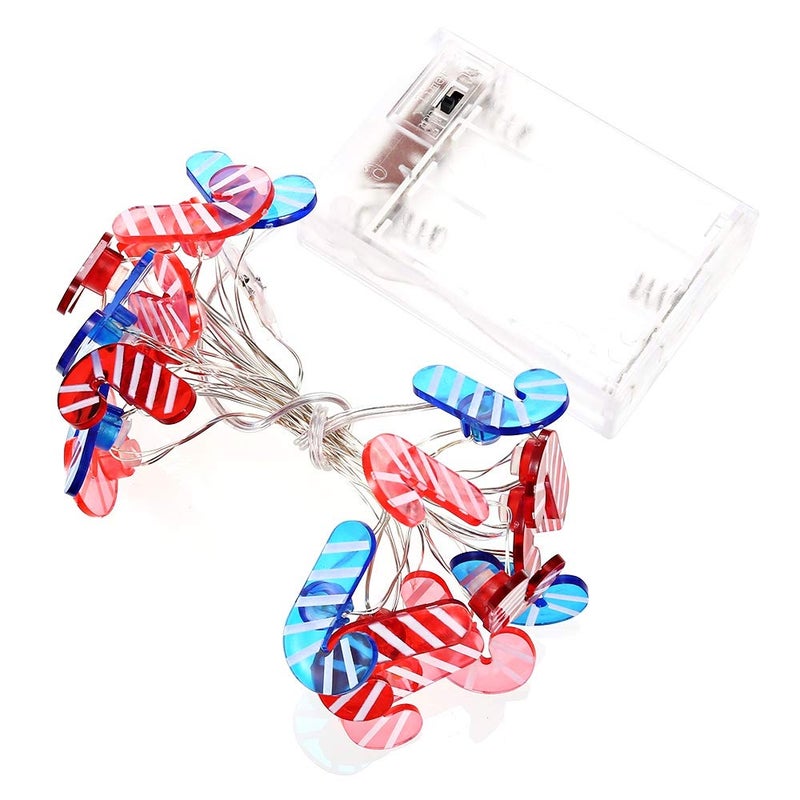 Verilux 2M 20 LEDs Walking Stick Shape Cooper Wire String Light for Christmas Home Festival Decoration Blue and Red - Image 3