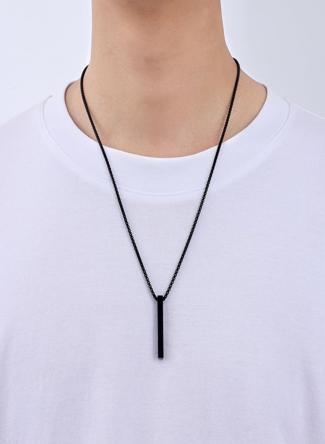 Fiusem قلادة فيوسيم للرجال، فضية اللون/مطلية بالذهب/سوداء، مع سلسلة صندوقية 2.5 مم، وسلسلة من الفولاذ المقاوم للصدأ، بطول 16-28 بوصة، و24 بوصة، مصنوعة من الفولاذ المقاوم للصدأ، بدون أحجار كريمة. - Image 2