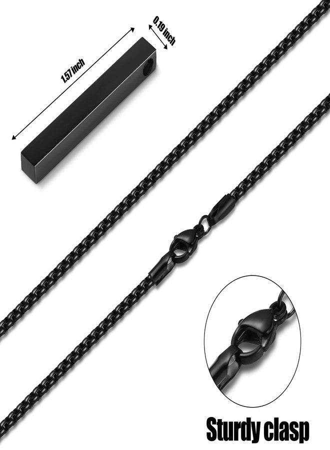 Fiusem قلادة فيوسيم للرجال، فضية اللون/مطلية بالذهب/سوداء، مع سلسلة صندوقية 2.5 مم، وسلسلة من الفولاذ المقاوم للصدأ، بطول 16-28 بوصة، و24 بوصة، مصنوعة من الفولاذ المقاوم للصدأ، بدون أحجار كريمة. - Image 4