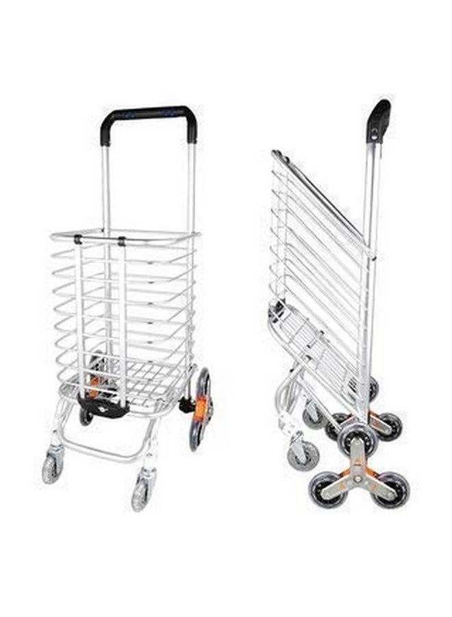 Nirvisha Stainless Steel Portable Folding Cart Aluminum Trolley with 8 Wheels Traiangle - Image 1