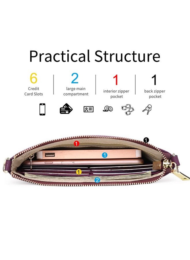 سينديفن حقيبة يد نسائية صغيرة من SENDEFN مصنوعة من الجلد، مزودة بفتحات للبطاقات، ومحفظة RIFD - Image 1