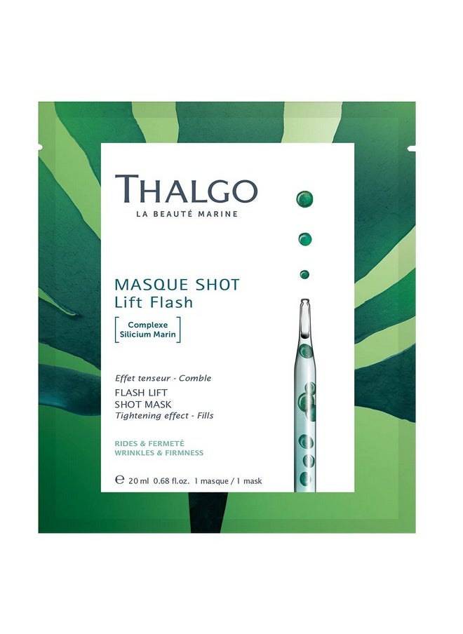 ثالجو ثالجو THALGO للعناية بالبشرة البحرية، قناع فلاش ليفت شوت، قناع للوجه من السيليكون البحري والسكر والأعشاب البحرية، قناع واحد، 20 مل، 0.68 أونصة سائلة.  - Image 1