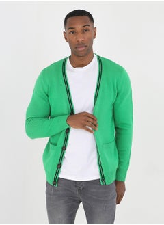 Seventy Five Knitted Cardigan With Ribbed Welt  - Image 1