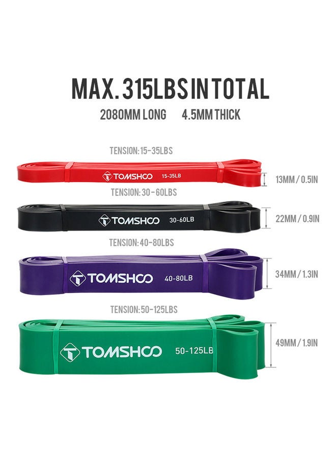 TOMSHOO 4-Piece Latex Resistance Band - Image 2