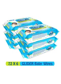 GLIDER Baby Wipeswith Moisture Lock Fliptop Contains Aloe Vera & Vitmain E Ph Balanced With No Parabens & Chlorine (Pack Of 6 (432 Wipes))  - Image 3