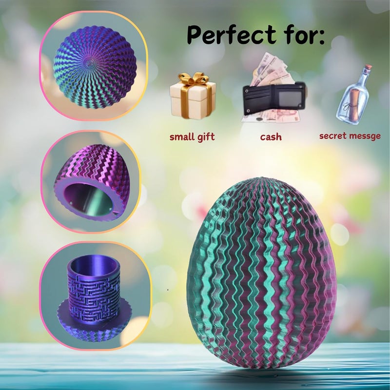 JHBEEY 2026 Creative Gift Box: Easter Egg Mystery Puzzle with Hidden Compartment, Reusable Brain Teaser Game for Adults & Kids, Money Gift Ideas for Birthday Christmas Party Celebration - Image 4