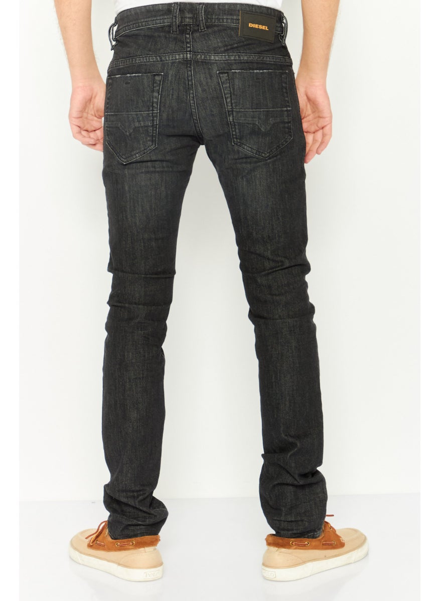 DIESEL - Men Regular Fit Washed Denim Jeans, Black - Image 1