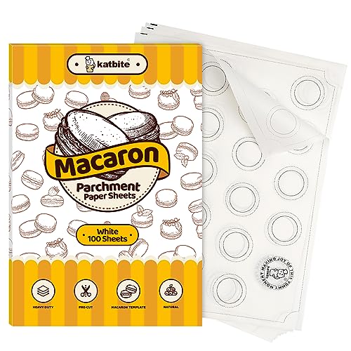 Katbite 100 Macaron Parchment Sheets Template Baking Cookie Parchment Printed Circle Baking Stencil for Macaron Cookie 12x16 In NonStick  Heavy Duty Precut Paper for Chicken Pizza French Fry