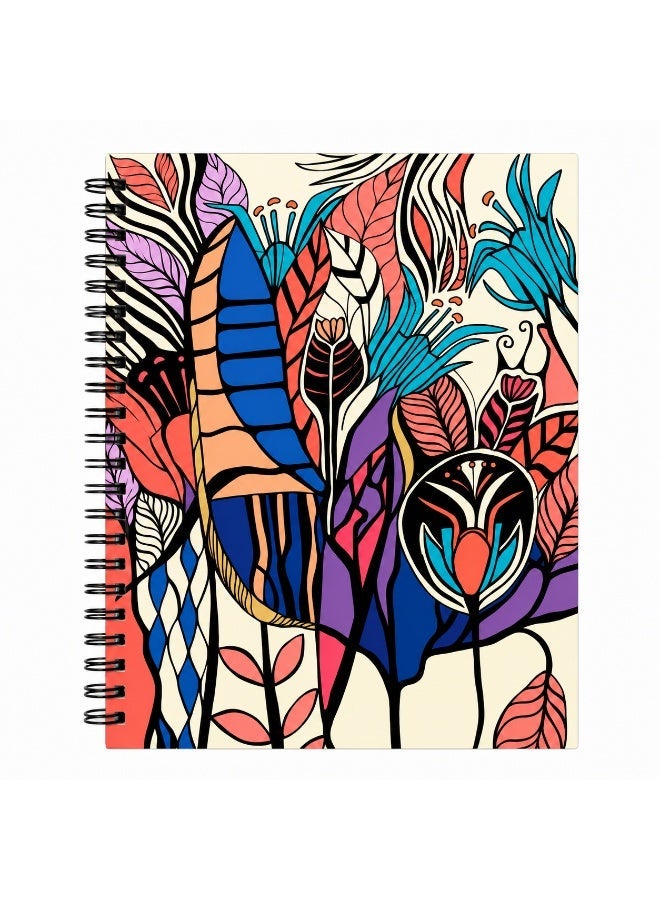 PAPERWORK Abstract Garden Notebook A5 Lined 160 Pages for School & Student Notes - Image 1