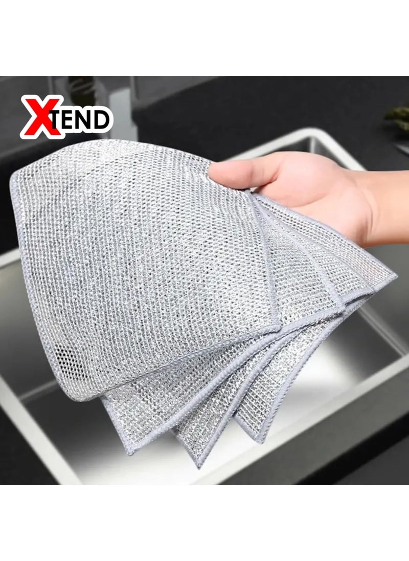 XTEND Xtend Multipurpose Wire Dishwashing Rags Non-Scratch Stainless Steel Scrubbers for Wet & Dry Cleaning | Reusable, Durable, Easy Rinsing | Ideal for Dishes, Sinks & Counters (Pack of 15)  - Image 3